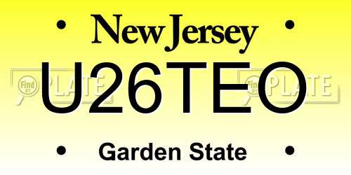 U26TEO New Jersey License Plate
