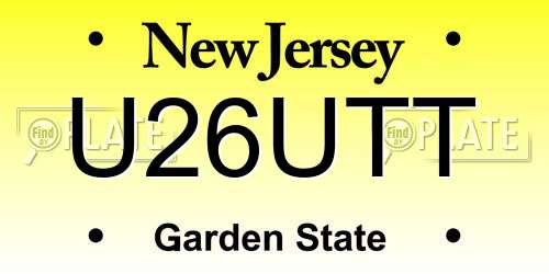 U26UTT New Jersey License Plate