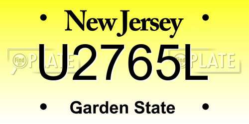 U2765L New Jersey License Plate
