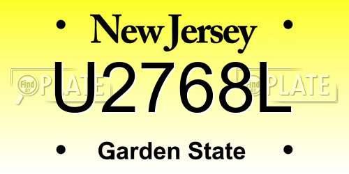 U2768L New Jersey License Plate