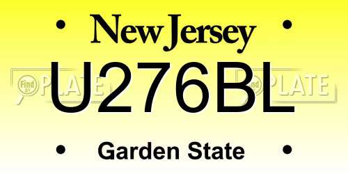 U276BL New Jersey License Plate