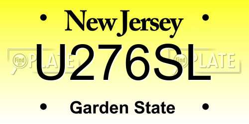 U276SL New Jersey License Plate