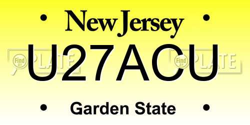 U27ACU New Jersey License Plate