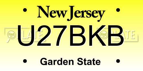 U27BKB New Jersey License Plate