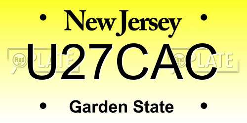 U27CAC New Jersey License Plate