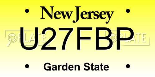 U27FBP New Jersey License Plate