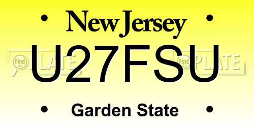 U27FSU New Jersey License Plate