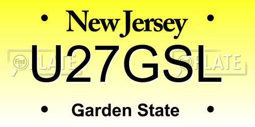 U27GSL New Jersey License Plate