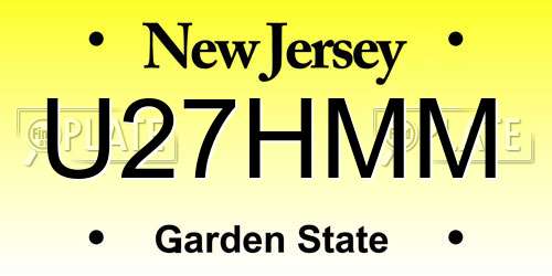 U27HMM New Jersey License Plate