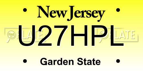 U27HPL New Jersey License Plate