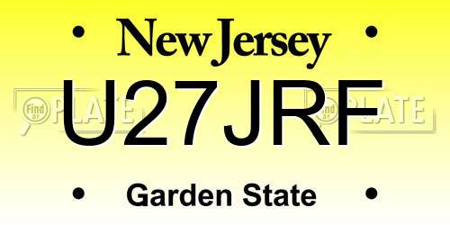U27JRF New Jersey License Plate
