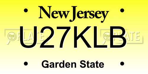 U27KLB New Jersey License Plate