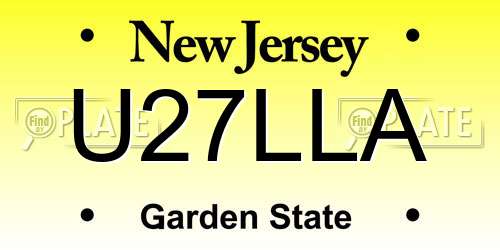 U27LLA New Jersey License Plate