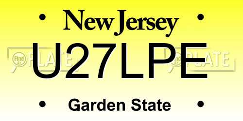 U27LPE New Jersey License Plate