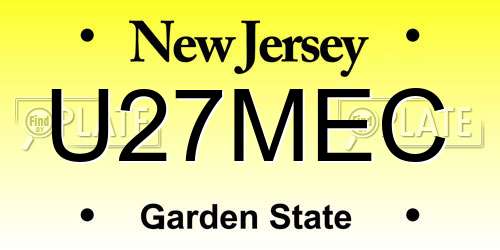 U27MEC New Jersey License Plate