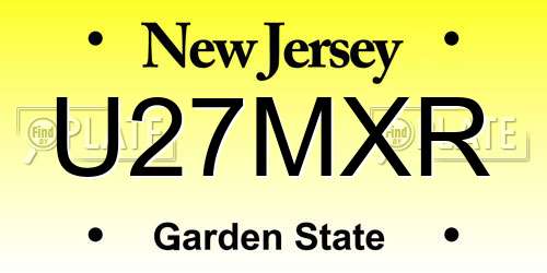 U27MXR New Jersey License Plate