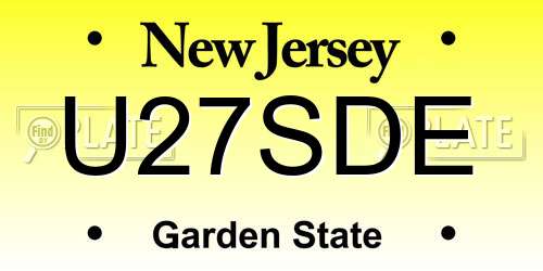 U27SDE New Jersey License Plate