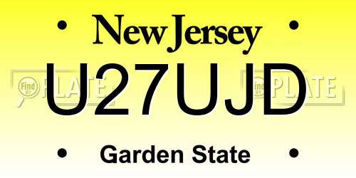 U27UJD New Jersey License Plate