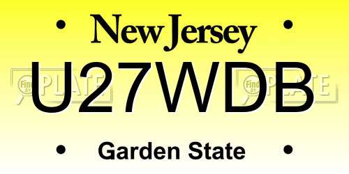 U27WDB New Jersey License Plate