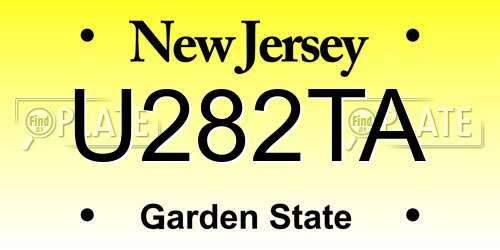 U282TA New Jersey License Plate