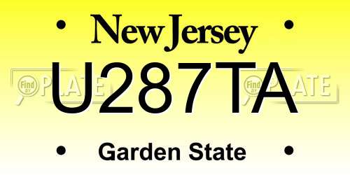 U287TA New Jersey License Plate
