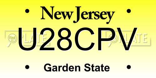 U28CPV New Jersey License Plate