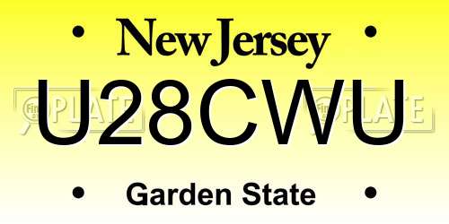 U28CWU New Jersey License Plate