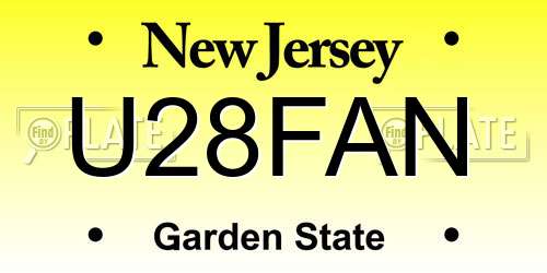 U28FAN New Jersey License Plate