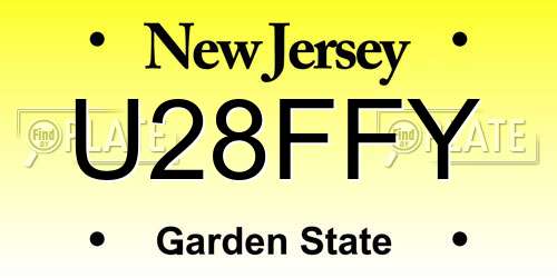 U28FFY New Jersey License Plate