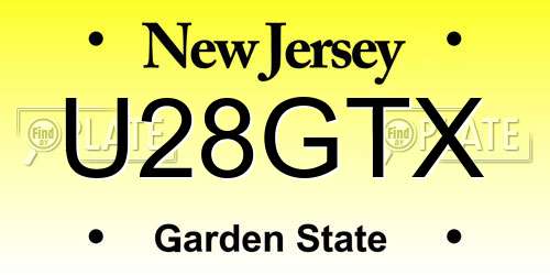 U28GTX New Jersey License Plate