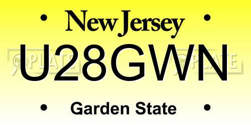 U28GWN New Jersey License Plate