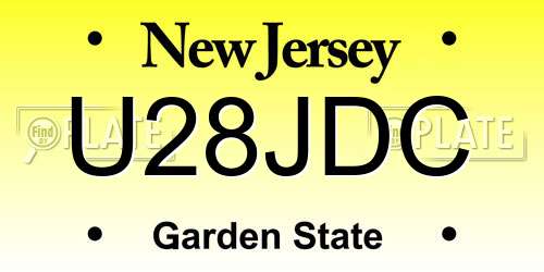 U28JDC New Jersey License Plate