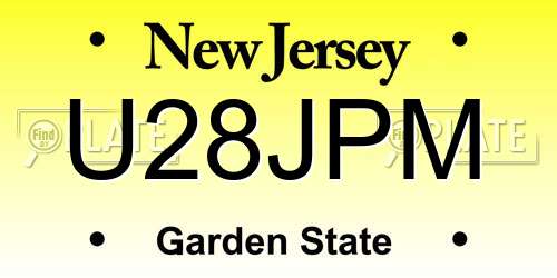 U28JPM New Jersey License Plate