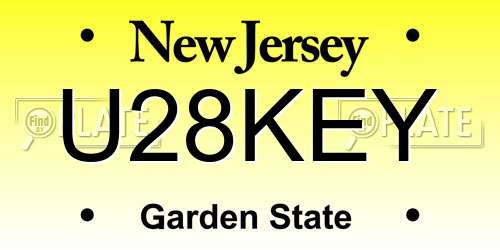 U28KEY New Jersey License Plate