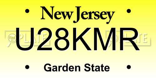 U28KMR New Jersey License Plate