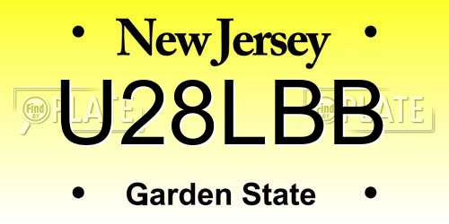 U28LBB New Jersey License Plate