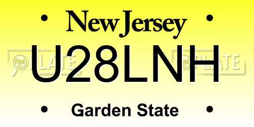 U28LNH New Jersey License Plate