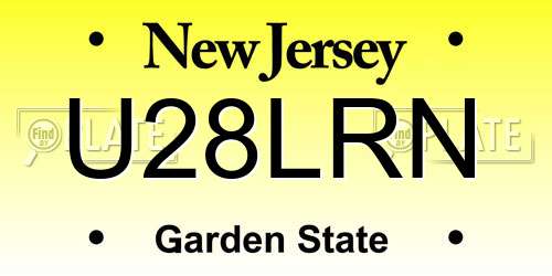 U28LRN New Jersey License Plate