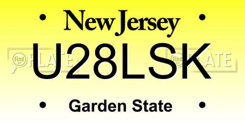 U28LSK New Jersey License Plate