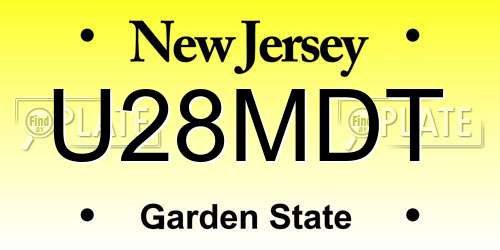 U28MDT New Jersey License Plate