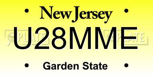 U28MME New Jersey License Plate