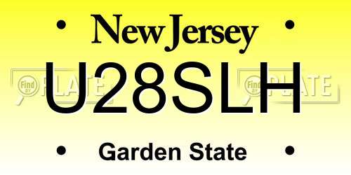 U28SLH New Jersey License Plate