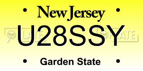 U28SSY New Jersey License Plate
