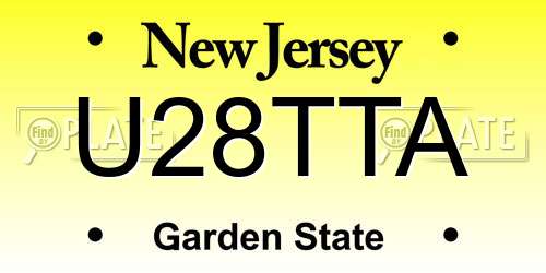 U28TTA New Jersey License Plate