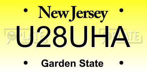 U28UHA New Jersey License Plate