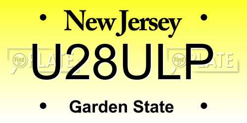 U28ULP New Jersey License Plate