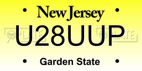 U28UUP New Jersey License Plate