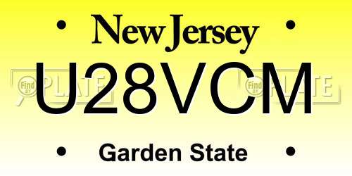 U28VCM New Jersey License Plate