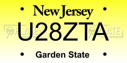 U28ZTA New Jersey License Plate