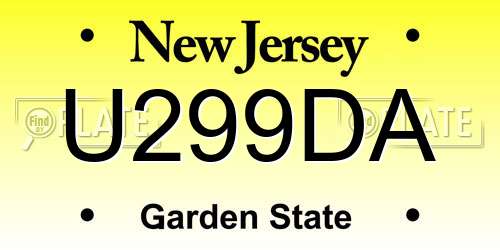 U299DA New Jersey License Plate